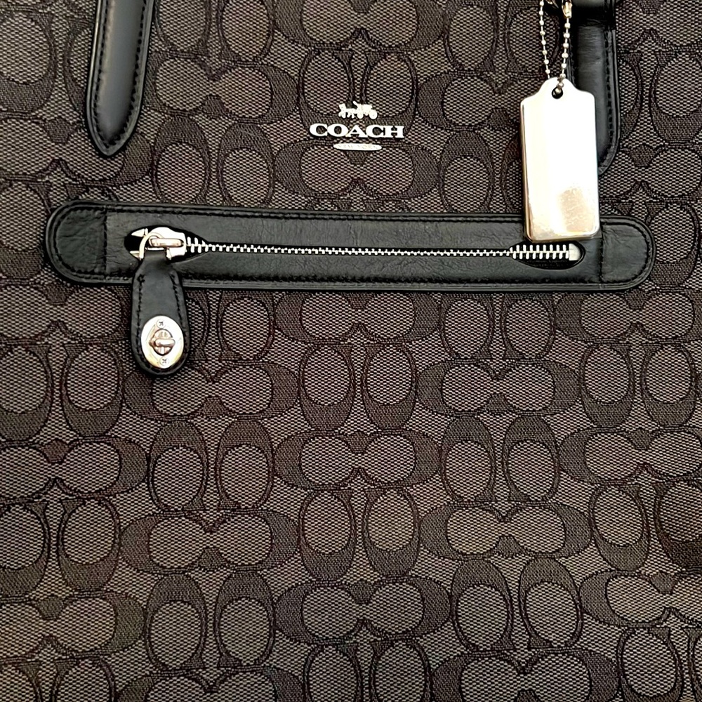 Black and grey coach shoulder bag